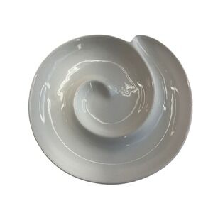 Modern White Swirl Serving Dish Chip Dip Appetizer Platter